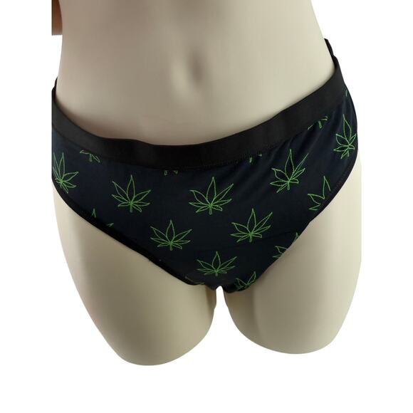 Me Undies Reefers Black Green Womens Bikini Panty Size Xlarge - Picture 1 of 6